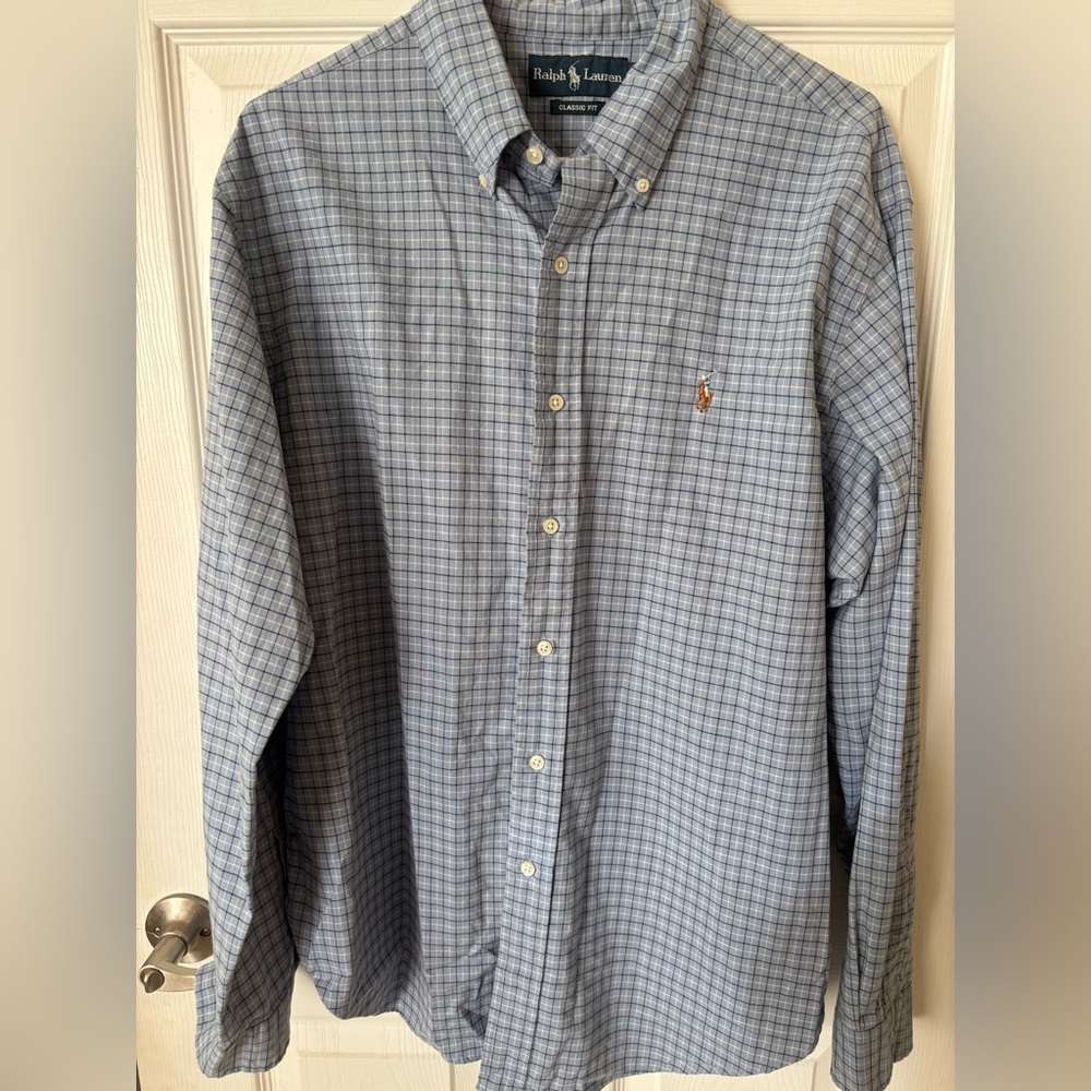 Ralph Lauren Men's Blue Plaid Shirt